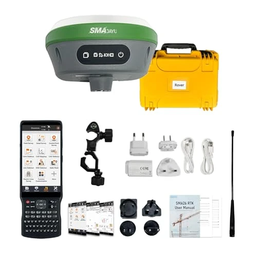 Offerta a tempo: Ricevitore GNSS SMA26 Pro – Sistema di Rilevamento RTK con Controller e Software, Funzione di Stazione Base per Droni, 10000mAh, 32GB, 4G/BT/CORS, Protezione IP67–Ideale per Edilizia(Palo non incluso) - 0.00% da 1919.00 € a 1919.00 €