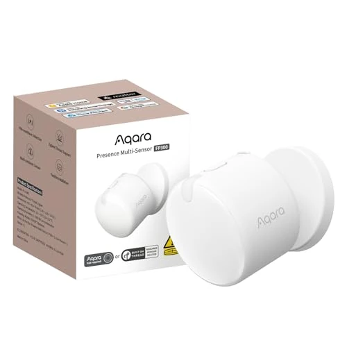 Offerta a tempo: Aqara Sensore di Presenza FP300 Sensore di movimento wireless 5-in-1 con mmWave, PIR, rilevamento di luce, temperatura e umidità, Thread e Zigbee, Supporta HomeKit, Home Assistant, Alexa e Google Home - 15% da 55.99 € a 47.59 €