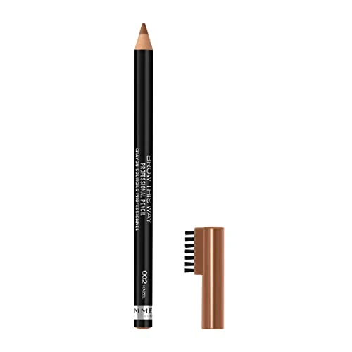 Rimmel London Matita Sopracciglia Professional Eyebrow Pencil, Formula a Lunga Durata, Pettinino Incorporato, 002 Hazel, 1.4 g (Confezione da 6)