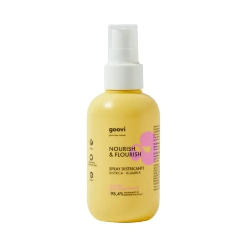 Offerta a tempo: Goovi, Nourish and Flourish, Spray Districante Capelli con Effetto Illuminante, Formula Nutriente Senza Risciacquo con Avocado, Biotina e Amminoacidi, Texture Leggera, Migliora la Pettinabilità, 150ml - 37% da 11.90 € a 7.50 €