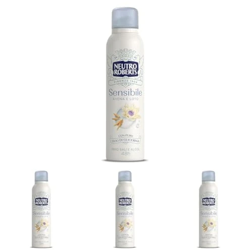 Offerta a tempo: Neutro Roberts, Deodorante Spray Pelle Sensibile, 150ml (Confezione da 4) - 45% da 15.96 € a 8.76 €