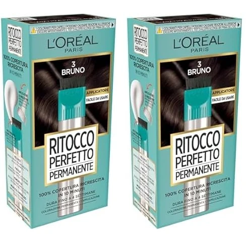 Offerta a tempo: L'Oréal Paris Colorazione Ritocco Perfetto Permanente, Copre 100% della Ricrescita, In Soli 10 minuti, Fino a 4 Settimane, Colore: Bruno (Confezione da 2) - 24% da 19.80 € a 14.98 €