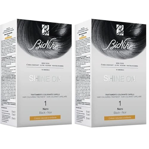 Bionike Shine On - Trattamento Colorante Capelli, Kit Tinta per Cute Sensibile Senza Ammoniaca, Azione Nutriente e Protettiva, Dona un Colore Naturale e Brillante, Copre i Capelli Bianchi