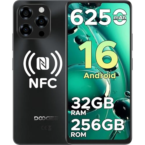DOOGEE Note 58 Pro Smartphone Android 16, 32 GB + 256 GB/TF 2 TB mobiele telefoons, 6250 mAh mobiele telefoon, 6,75 inch 90 Hz Octa-Core mobiele telefoons, 16 MP + 8 MP/vingerafdruk/Face ID/4G Dual