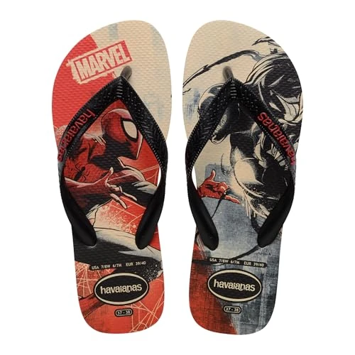 Limited-time offer: Havaianas Top Marvel Classics Unisex Adults FlipFlop Beige/Black 10/11 UK from 30.00 £ to 22.69 £ (save 24%)