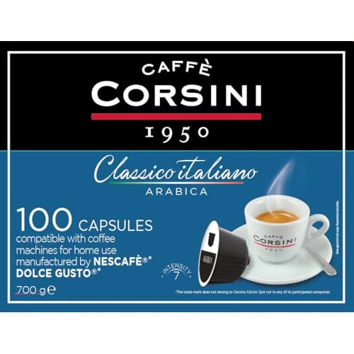 Offerta a tempo: Caffè Corsini - Capsule Caffè Compatibili Dolce Gusto 100% Arabica, Classico Italiano, Gusto Arabica Cremoso, 100 Capsule - 70% da 32.84 € a 9.74 €