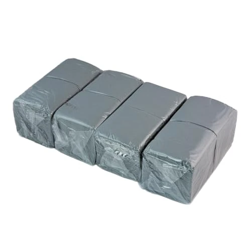 Hostelnovo - 600 pezzi tovaglioli da tavolo grigi - Carta usa e getta - Micropunto - 10 x 10 cm (piegati) e 20 x 20 cm (aperti) - Ideali per eventi di catering, bar e feste