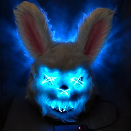 Offerta a tempo: TK Gruppe Timo Klingler - Maschera horror a LED come in The Purge, viso luminoso controllabile, costume unisex per Halloween e Carnevale, colori assortiti, colori assortiti, LED Horror Hase - 0.00% da 19.99 € a 19.99 €