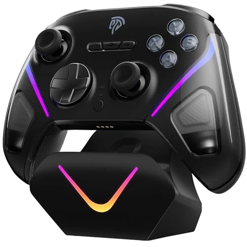 Limited-time offer: EasySMX Wireless Game Controller, D10 TMR Anti-Drift Joysticks Enhanced PC Controller,Dual-Mode Triggers,1000Hz,RGB,Mechanical,Bluetooth Gamepad for PC/Switch/Switch2/iOS/Android with Charging Dock from 54.99 GBP to 36.08 GBP (save 34%)