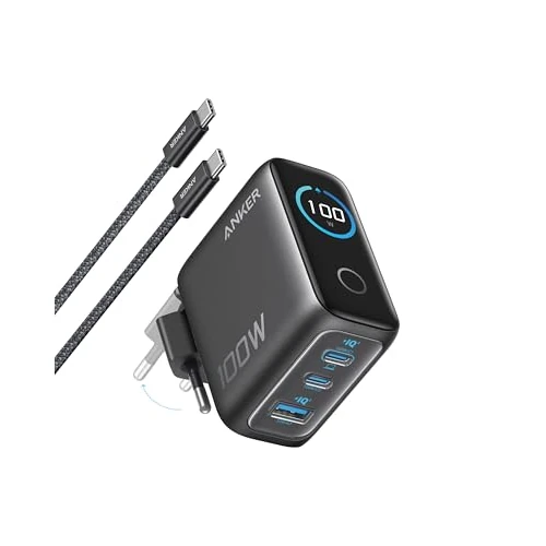 Tijdelijke aanbieding: Anker Oplader, 100W Max USB C Oplader, 3-Poorts GaN Wandadapter met Slim Display en Touchbediening, Voor MacBook, iPad, iPhone 16/15 Serie & Meer (Inclusief USB-C Kabel) van 42.49 € naar 42.49 € (0.0% korting)