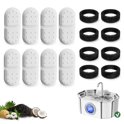 Oferta limitada: Apauk 3.2L Fuente para Gatos Acero Inoxidable, Bebedero Gatos, Silencioso Fuente de Agua para Gatos y Perros pequeños, con Ventana LED (envase Individual-8 filtros y 8 esponjas) de 19.99 € a 15.33 € (ahorro 23%)