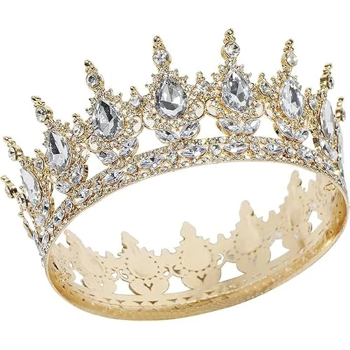 Offerta a tempo: TayBong Corona Regina, Tiara Principessa Vintage, Diadema da Sposa Lucente con Cristalli, Gioiello per Capelli per Matrimonio, Feste di Compleanno e Cerimonie - 10% da 9.42 € a 8.50 €