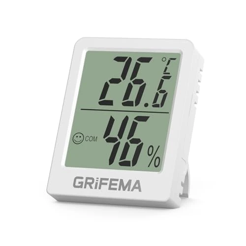 Offerta a tempo: GRIFEMA GA2902 Mini Termometro Digitale Interno Igrometro, Piccolo Digitale Misuratore di Umidità, Adatto per Serre, Vivai, Cantine, Termometro per Rettile, Bianco - 0.00% da 5.59 € a 5.59 €