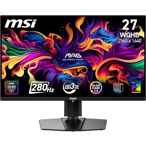Offerta a tempo: msi MAG 271QP QD-OLED X28 – Monitor Gaming 27" WQHD Pannello Quantum Dot OLED 2560 x 1440, 280Hz, 0,03ms, DisplayHDR True Black 400, G-SYNC Compatible, HDMI 2.1, DP 1.4a, regolazioni Tilt/Altezza - 19% da 616.82 € a 499.00 €