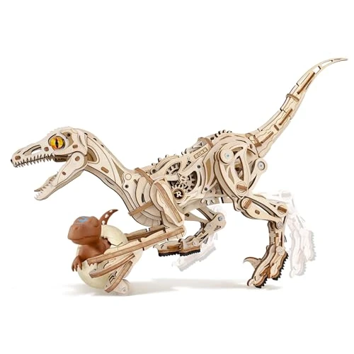 Offerta a tempo: ROKR Puzzle 3D Legno Giocattoli a forma di dinosauro, Modellismo da Costruire Adulti Velociraptor, Puzzle 3D a Forma di Animale che Cammina, Regalo per Bambini e Adulti, Velociraptor, LD01 - 35% da 39.95 € a 25.97 €