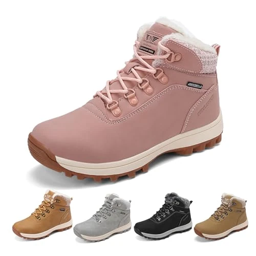 ARRIGO BELLO Buty śniegowe Damskie Zimowe Antypoślizgowe Wygodne Ciepłe Podszewka Buty Śniegowe Buty Outdoor Trekking Rozmiar 36-41, Różowy, 39 EU