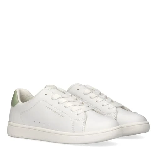 Offerta a tempo: Tommy Hilfiger Sneakers Basse Stringate Unisex Bambino, Jack, off White/Acquamarina, 37 - 40% da 79.95 € a 47.97 €