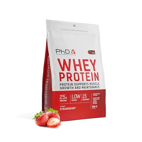 Tijdelijke aanbieding: PhD Nutrition Whey Protein Powder 500g Strawberry – With 25g informed protein per serving, enriched with well-tolerated cultures van 13.91 EUR naar 11.82 EUR (korting 15%)