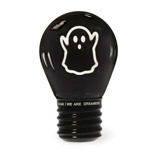 Legami - Lampa stołowa w kształcie żarówki, żarówka fikcja, Halloween 2025, ładowana za pomocą kabla USB, bezprzewodowa, motyw duchów