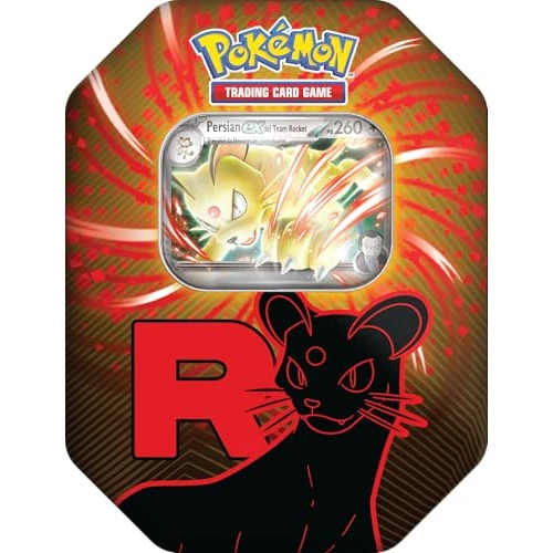Pokémon: Puszka kolekcjonerska Team Rocket - Persian-ex z GCC Pokémon (jedna holograficzna karta promocyjna i cztery rozszerzenia)