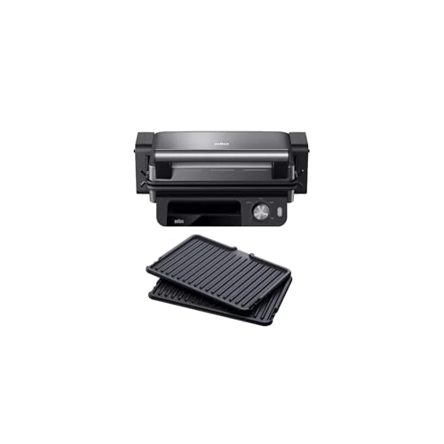 Oferta limitada: Braun MultiGrill 5 CG 5010, Plancha Eléctrica con Control Electrónico y Bandeja Recoge Grasa Extraible, 3 Posiciones de Cocción, Placas Extraibles y Lavables en Lavavajillas, 2000W, Negro/Metal de 89.00 € a 89.00 € (ahorro 0.00%)