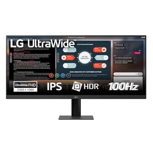 LG UltraWide™ 29U511A-B.AEU 29" Ultra duży ekran PC - rozdzielczość płytki IPS UWFHD (2560x1080), 5ms GtG 100Hz, sRGB 99% (CIE1931), przechylany, regulacja wysokości, tryb portretowy
