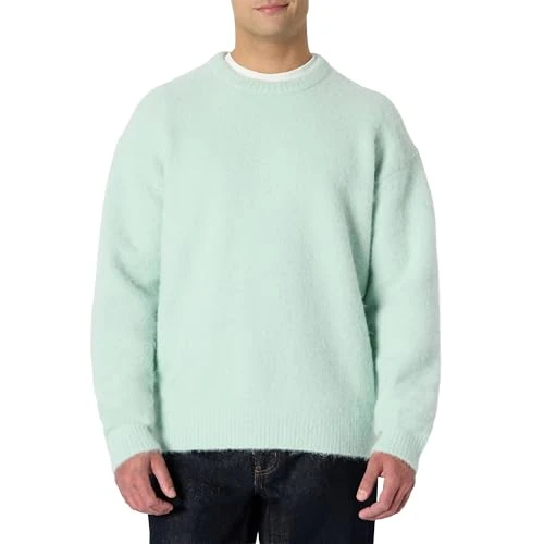 Limited-time offer: Amazon Essentials Men's Relaxed-Fit Faux Mohair Crewneck Pullover Jumper, Pastel Green, M from 35.50 £ to 35.50 £ (save 0.00%)