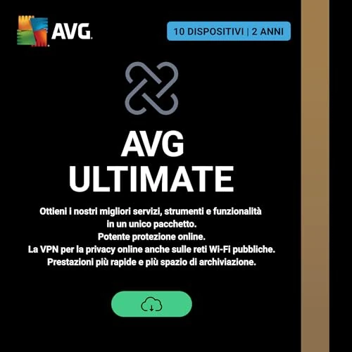 AVG Ultimate 2026 | 10 Dispositivi | 2 Anni | Codice d'attivazione via email