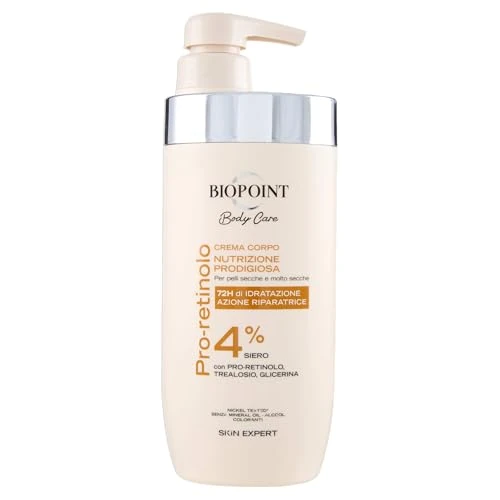 Biopoint - Crema Corpo Nutrizione Prodigiosa, Azione Nutriente e Protettiva per la Pelle Secca e Molto Secca, Ideale per Uomo e Donna, Dona Elasticità e Morbidezza, 500 ml
