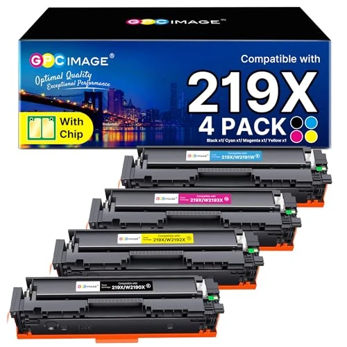 219X Toner Set with Chip Compatible with HP 219 Black for HP Color Laserjet Pro MFP 3302FDWG Toner 3302FDW 3202DN 3302SDWG 3302FDNG 3202DW 3302SDW 3302FDN 3302FDWG W2190X W2191X W22 192X W2193X