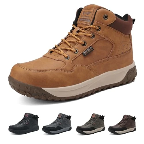 ARRIGO BELLO Winterschoenen voor heren, sneeuwlaarzen, gevoerd, warm, trekkingschoenen, bergbeklimmen, antislip, maat 41-46, Geel, 45 EU