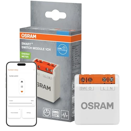 Offerta a tempo: OSRAM Modulo di commutazione SMART+ WiFi 1 canale, capacità di commutazione 8A, contatore di energia, Smart Home, compatibile con Alexa, bianco - 5% da 24.95 € a 23.74 €