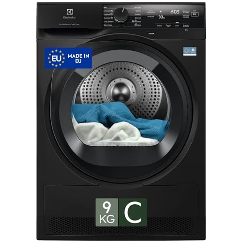 Electrolux EW7H49 B Dryer - 9kg Heat Pump DelicateCare 700 - Class B −30%, Wool Cycles, Silk, Outdoor, SensiCare Technology, LCD Display, Silent - Home & Laundry Innovation