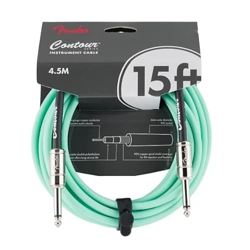 Fender 15' Contour kabel do instrumentów, Seafoam Green