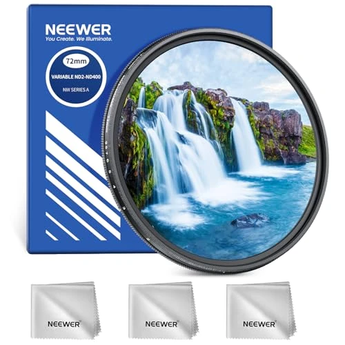 Oferta limitada: NEEWER 72mm Filtro ND Variable ND2-400 (1-9 Pasos) con 3 Paños Limpieza, Filtro Densidad Neutra Variable Giratorio Ajustable Lentes Cámara con Cristal Optico Multicapa para Equilibrar Exposición de 31.99 € a 31.99 € (ahorro 0.00%)