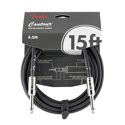 Fender 15' Contour Instrument Cable, Black