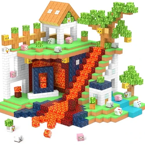 Magnetyczne klocki 150 elementów, sensoryczne zabawki magnetyczne, prezenty na urodziny, Boże Narodzenie, prezent dla chłopców i dziewczynek, wiek 3, 4, 5, 6, 7, 8, prezent wielkanocny, kreatywna