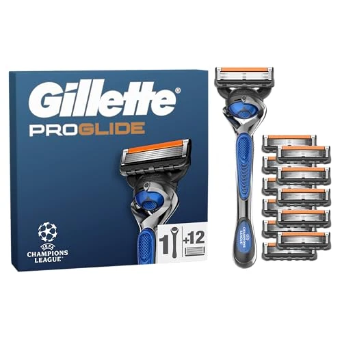 Gillette Fusion5 Proglide UEFA Champions League Special Edition, 1 scheerapparaat, 12 reservemesjes met nieuwe Everglide glijstrips voor nog zachter glijden