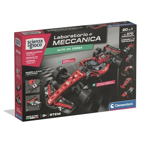 Offerta a tempo: Clementoni Scienza e Gioco Laboratorio di Meccanica - Auto da Corsa, Set Costruzioni Bambini 8+ Anni, Scopri i Principi dell'Ingegneria, Made in Italy, Lingua Italiana, 19448 - 16% da 29.90 € a 25.20 €