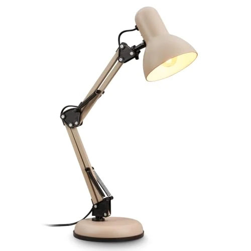 Zeitlich begrenztes Angebot: BRILONER - Schreibtischlampe mit Kabelschalter, schwenkbar, E14, max. 25W, Tischlampe, Lampe, Nachttischlampe, Tischleuchte, Deko, Bürolampe, Leselampe Bett, Leselicht, 15,5x53 cm, Beige von 22.95 € auf 19.80 € (14% Rabatt)