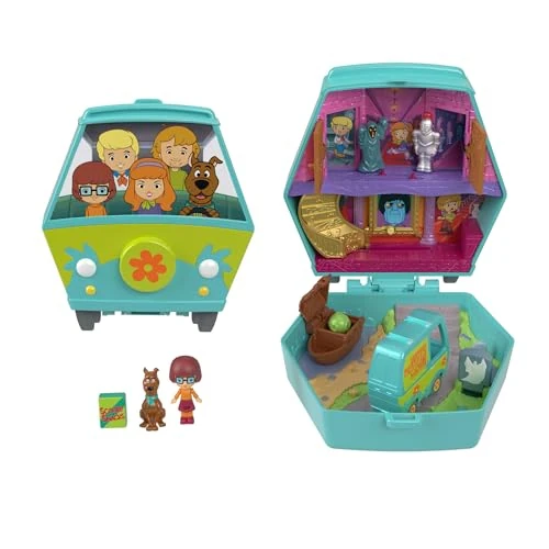 Offerta a tempo: Polly Pocket - Cofanetto Scooby Doo, set a forma della Macchina Mistero con mini bambole Scooby e Velma Dinkley e accessorio Scooby Snack incluso, 4+ anni, JKC85 - 0.00% da 21.99 € a 21.99 €