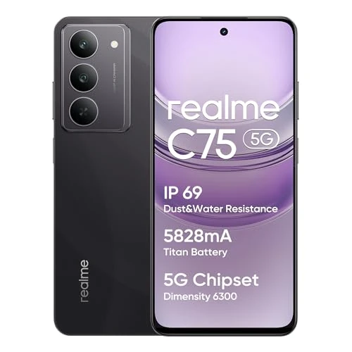 Limitiertes Angebot: realme C75 5G Smartphone 8+256GB, 5828mAh Massive Battery, Dimensity 6300 5G Chipset, IP69 Top-Tier Water Resistance, 50MP AI Camera, 120Hz Eye Comfort Display, Black von 199.99 EUR auf 199.99 EUR (Spare 0%)