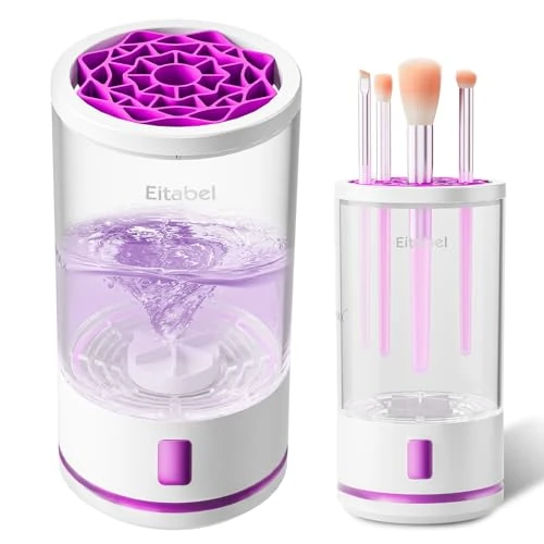 EITABEL Elektrische make-uppenselenreiniger, automatische cosmetica-kwastenreiniger voor alle maten, beauty-make-upkwastenset, vloeibare foundation, contour, oogschaduw