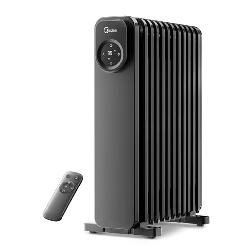 Offerta a tempo: Midea Radiatore a Olio,11 Alette con Telecomando e Schermo Touch LED, Efficiente, Protezione da Surriscaldamento e Ribaltamento,Timer 24h, Silenzioso, Termostato Digitale, 2300W, Nero - 19% da 79.90 € a 64.99 €
