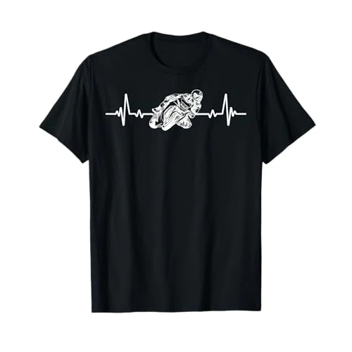 Offerta a tempo: moto Motorcycle Motorcyclists Motociclisti heartbeat Maglietta - 15% da 19.47 € a 16.55 €