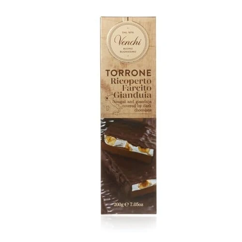 Limited-time offer: Venchi, Torronato Gianduia Bar, with "Piedmont Hazelnut" and 60% Dark Chocolate, 200 g, Gluten-Free, No Colourings or Preservatives, Gift Idea from 14.39 GBP to 14.39 GBP (save 0%)