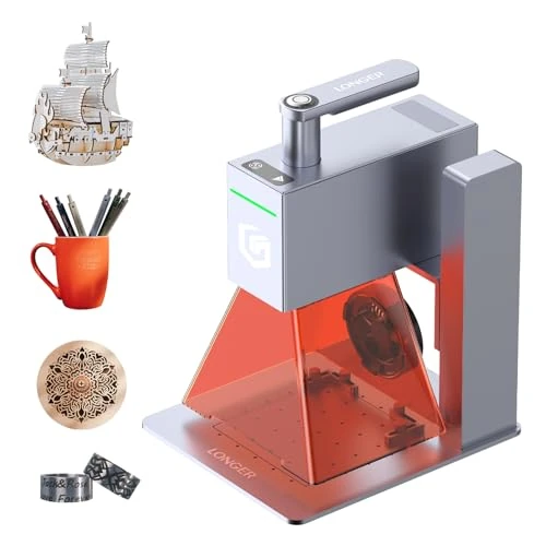 Offerta a tempo: Longer Nano Incisore Laser Portatile 6W 100 x 100 mm | Alta velocità 5000 mm/s per legno, acrilico, pelle, tessuto, metallo e ceramica, ultra preciso, compatto e facile da usare. - 0.00% da 599.99 € a 599.99 €