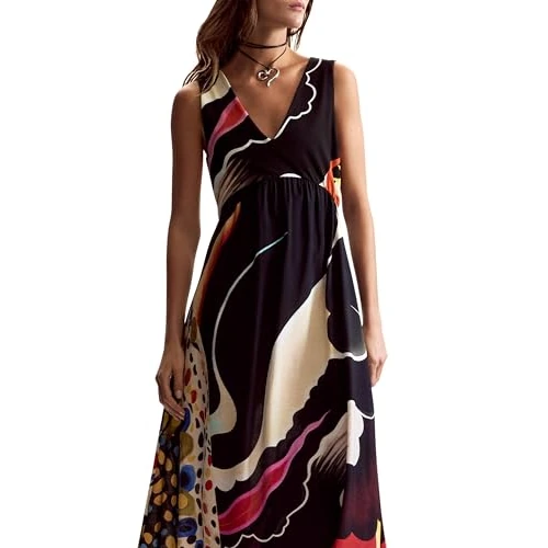 Zeitlich begrenztes Angebot: Desigual Ärmelloses Kleid aus der Kollektion Damen, Schwarz, Größe S von 68.13 € auf 68.13 € (0.00% Rabatt)