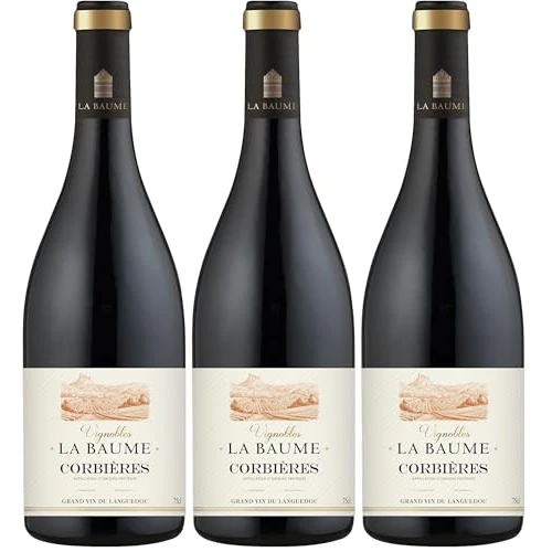 Offerta a tempo: La Baume - Corbières, Grande Vino Rosso del Languedoc, Francia (1 x 0,75L) (Confezione da 3) - 32% da 31.50 € a 21.29 €