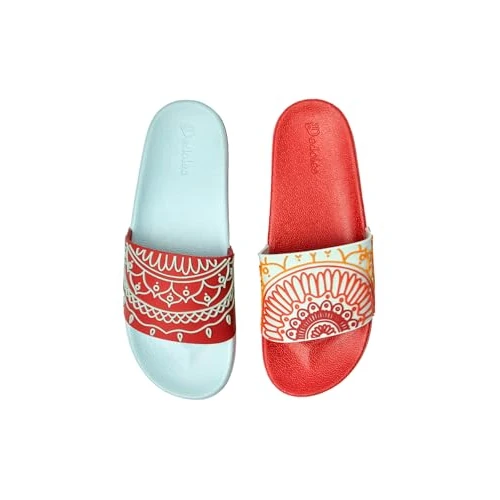 Dedoles Unisex Sliders & Slippers Non-Slip Shower Sandals Funny Designs Beach Shoes for Home Garden Bathroom Poolside Gift, color: Multicolor, design: Ethno Mandala, size: 5